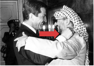 El expresidente con el líder palestino Yasser Arafat