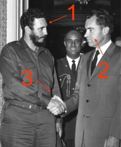 Fidel Castro y Nixon. Un saludo tenso