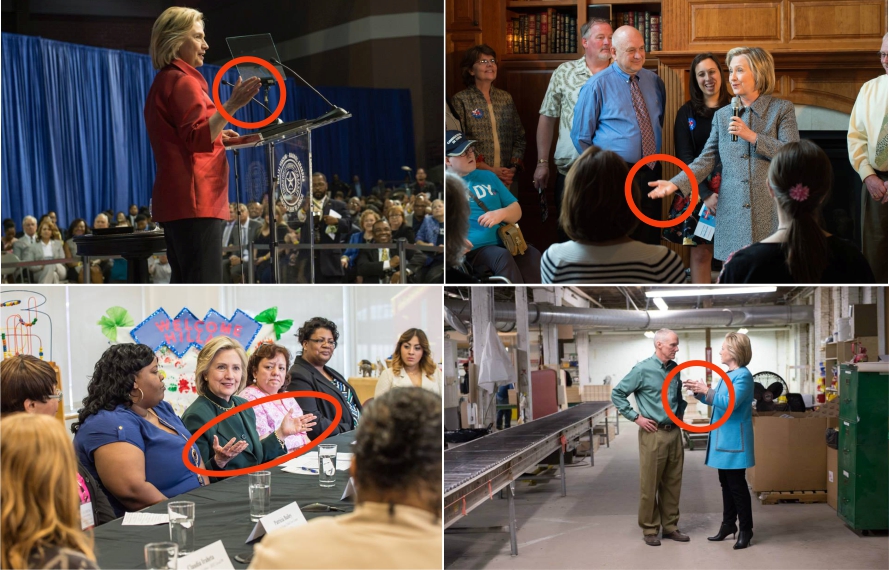 Los gestos ilustradores de Hillary Clinton