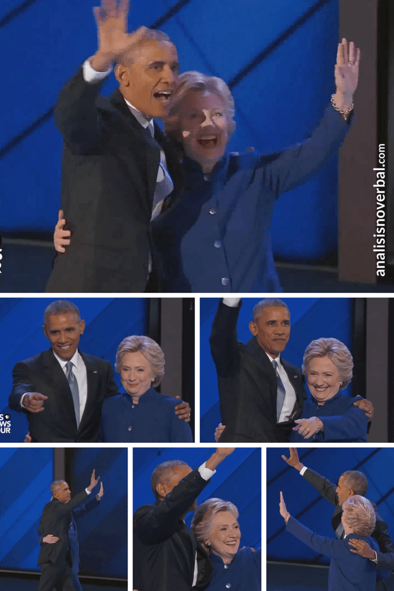 Hillary Clinton y Obama adquieren posiciones y ángulos idénticos