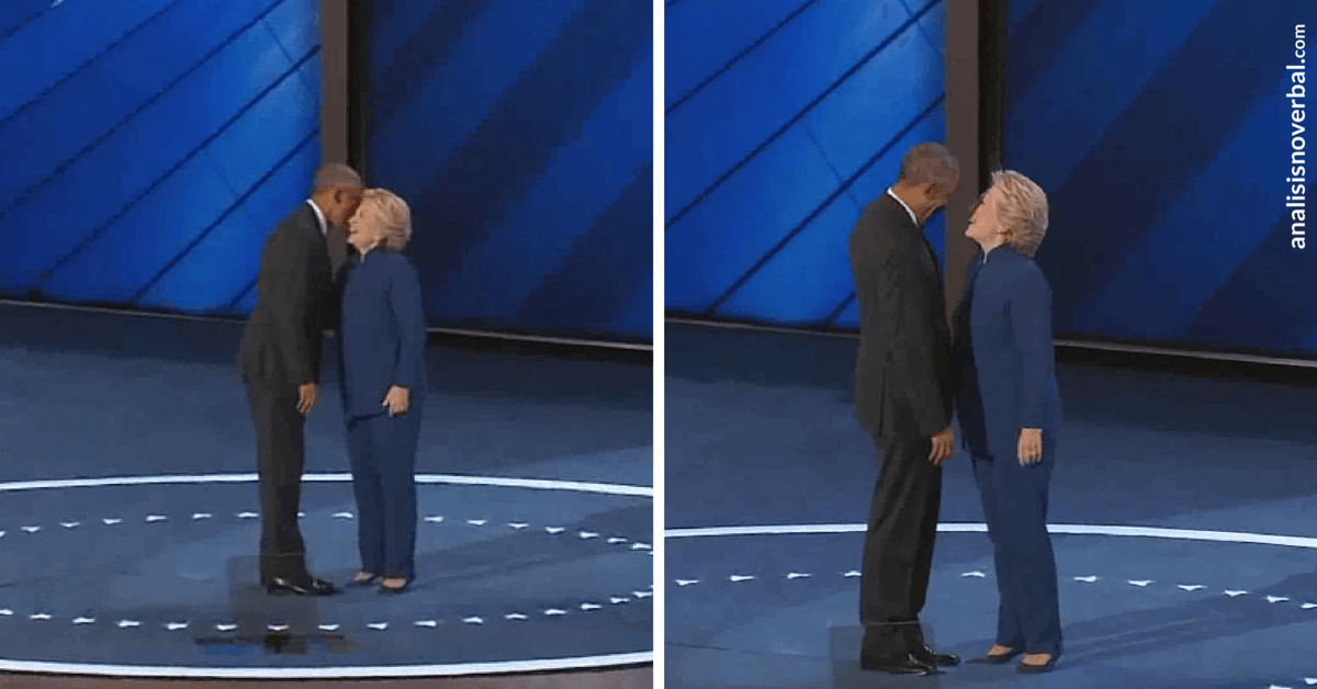 Imitación en el comportamiento postural de Hillary Clinton y Obama