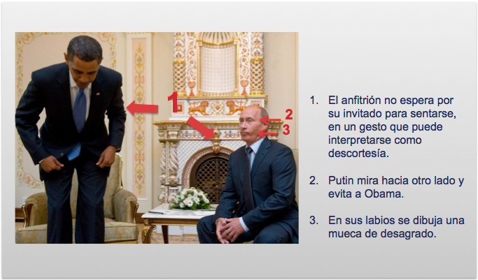 Obama se sienta en su primer encuentro con Putin, mientras este ya está sentado