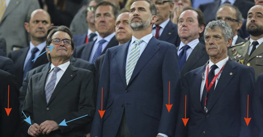 La gestualidad cómplice de Artur Mas en la Copa del Rey